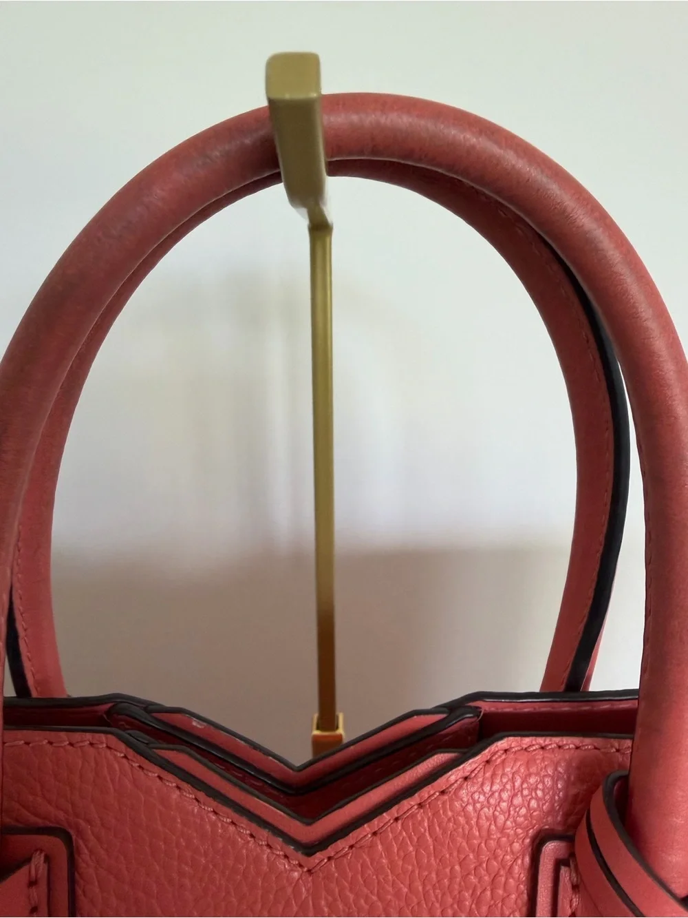 Michael Kors Coral Pebbled Leather Small Satchel Crossbody